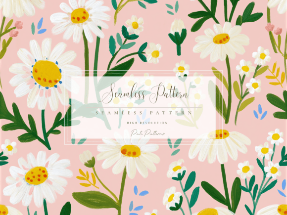 Download Daisy Wildflower Seamless Pattern PNG - Wild Collection