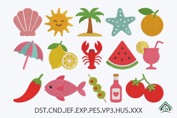Download Coastal Summer Embroidery Design Bundle - Summer embroidery Collection