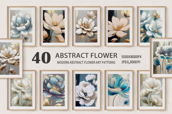 Download Abstract Golden Oil Painting Flowers Art - Premium Resources