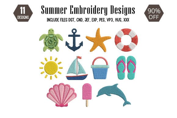 Download Mini Summer Embroidery Design - Summer embroidery Collection