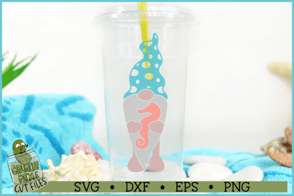 Download Beach Gnome with Seahorse SVG File - Beach Collection