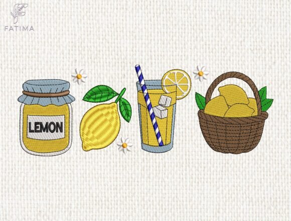Download Lemon Summer Embroidery Design - Summer embroidery Collection