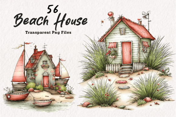 Download Beach House Clipart Bundle - Beach Collection