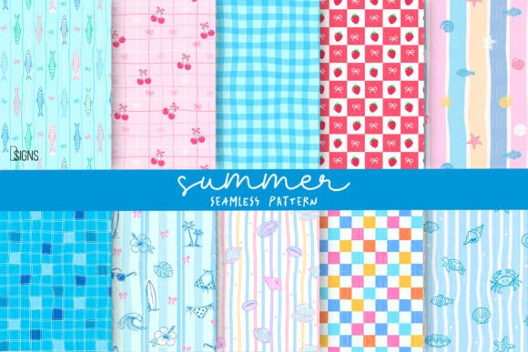 Download Summer Beach Seamless Pattern Bundle PNG - Beach Collection