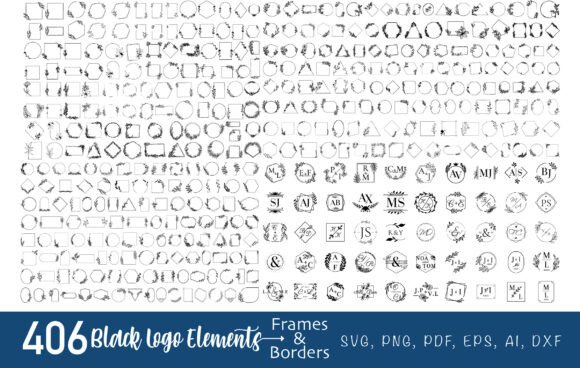 Download 406 Black Logo Elements, Frames, Borders - Logo elements Collection