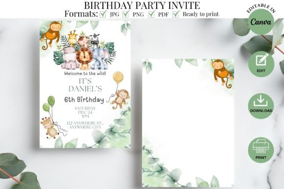 Download Wild Safari Birthday Party Invitation - Wild Collection