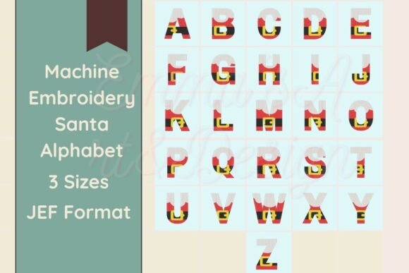 Download Santa Machine Embroidery Alphabet - JEF - Machine embroidery Collection