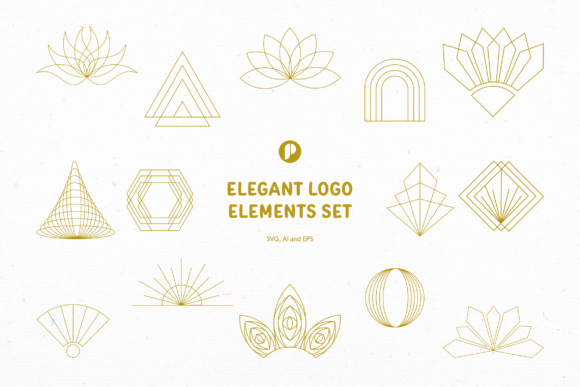Download Gold Elegant Logo Elements Set - Logo elements Collection