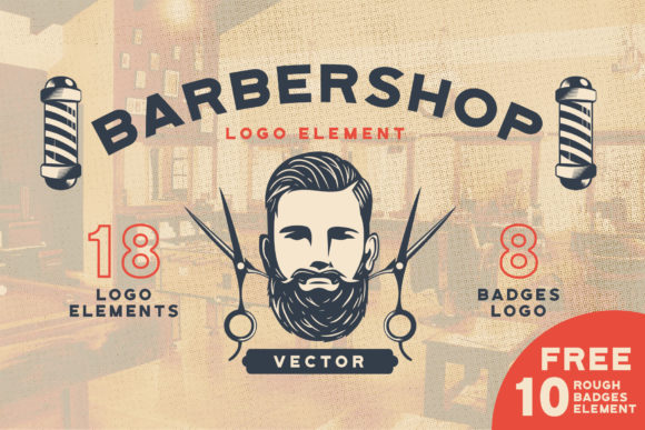 Download Barbershop Logo Elements Vector Kit - Logo elements Collection