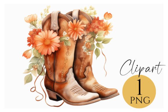 Download Floral Western Cowboy Boots Clipart PNG - Cowboy boots clipart Collection