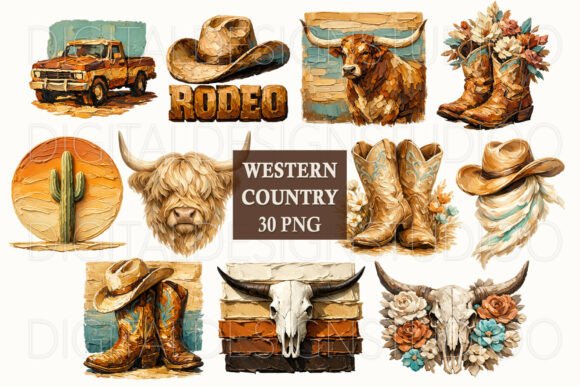Download Western PNG Bundle, Rodeo PNG, Country - Western png bundle Collection