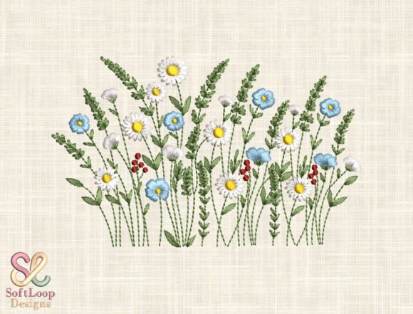 Download Wildflower Meadow Garden Embroidery File - Wild Collection