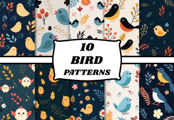Download Bird Pattern Set Wildlife Animal Art - Wild Collection