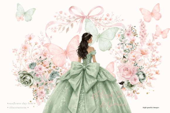 Download Sage Green Princess Wildflowers Clipart - Wild Collection