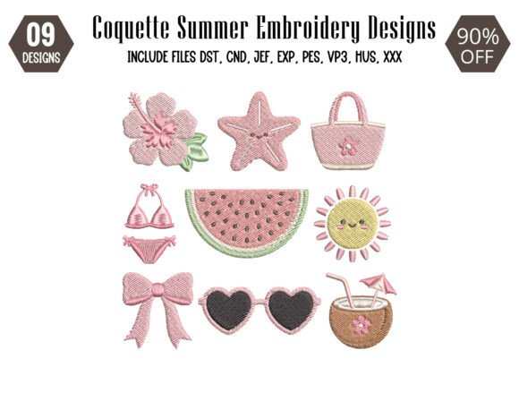 Download Coquette Summer Embroidery Design - Summer embroidery Collection