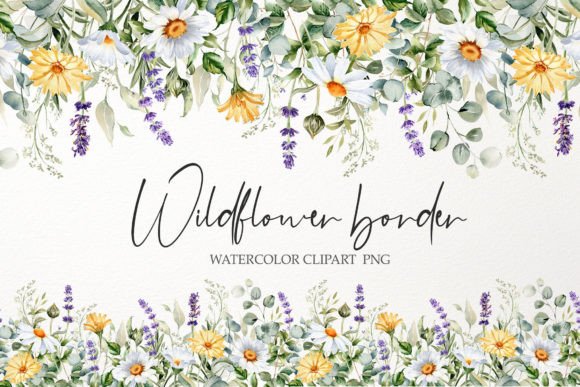 Download Watercolor Floral Border PNG. Wildflower - Wild Collection
