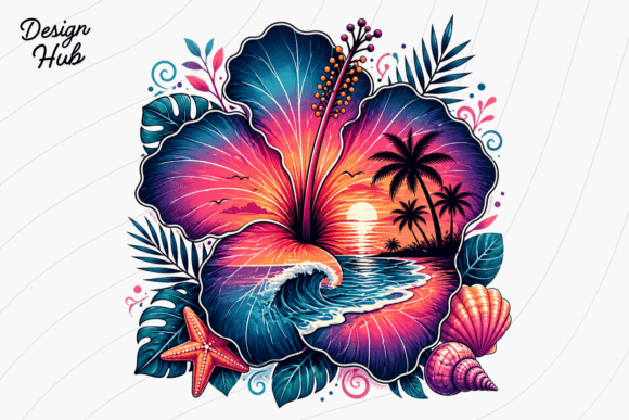 Download Tropical Hibiscus Beach PNG - Beach Collection